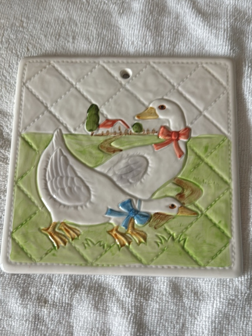 Otagiri Vtg Geese Ceramic Wall Plaque